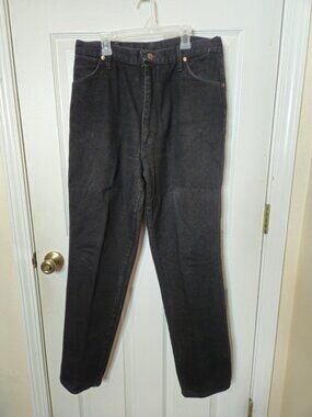 VINTAGE Wrangler Jeans Women 15/16 x 32 Black 12MWZWK USA 32x32 High Waist
